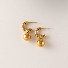 Waterproof Solstice Drop Hoop Earrings - Gold