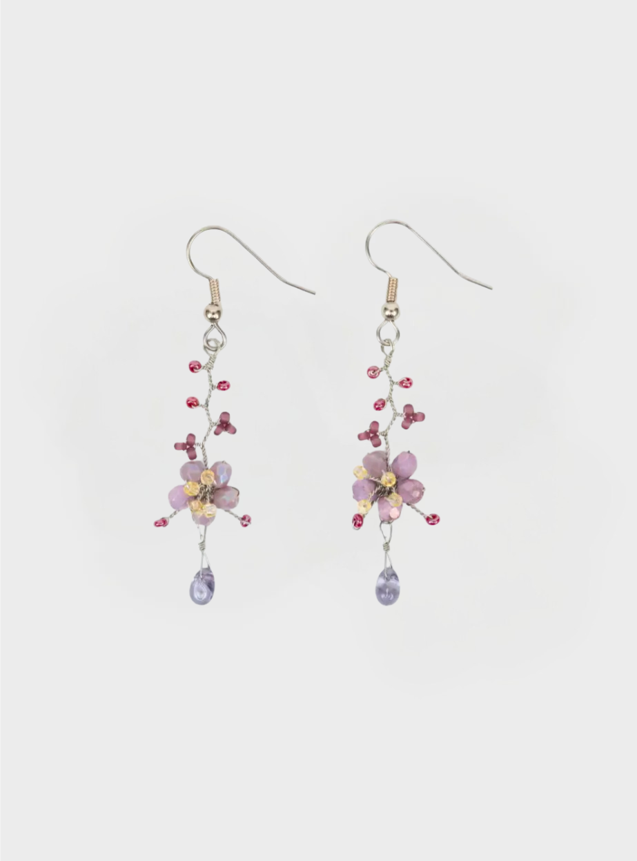 Willow Flower Earrings - Mauve