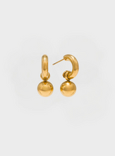 Waterproof Solstice Drop Hoop Earrings - Gold