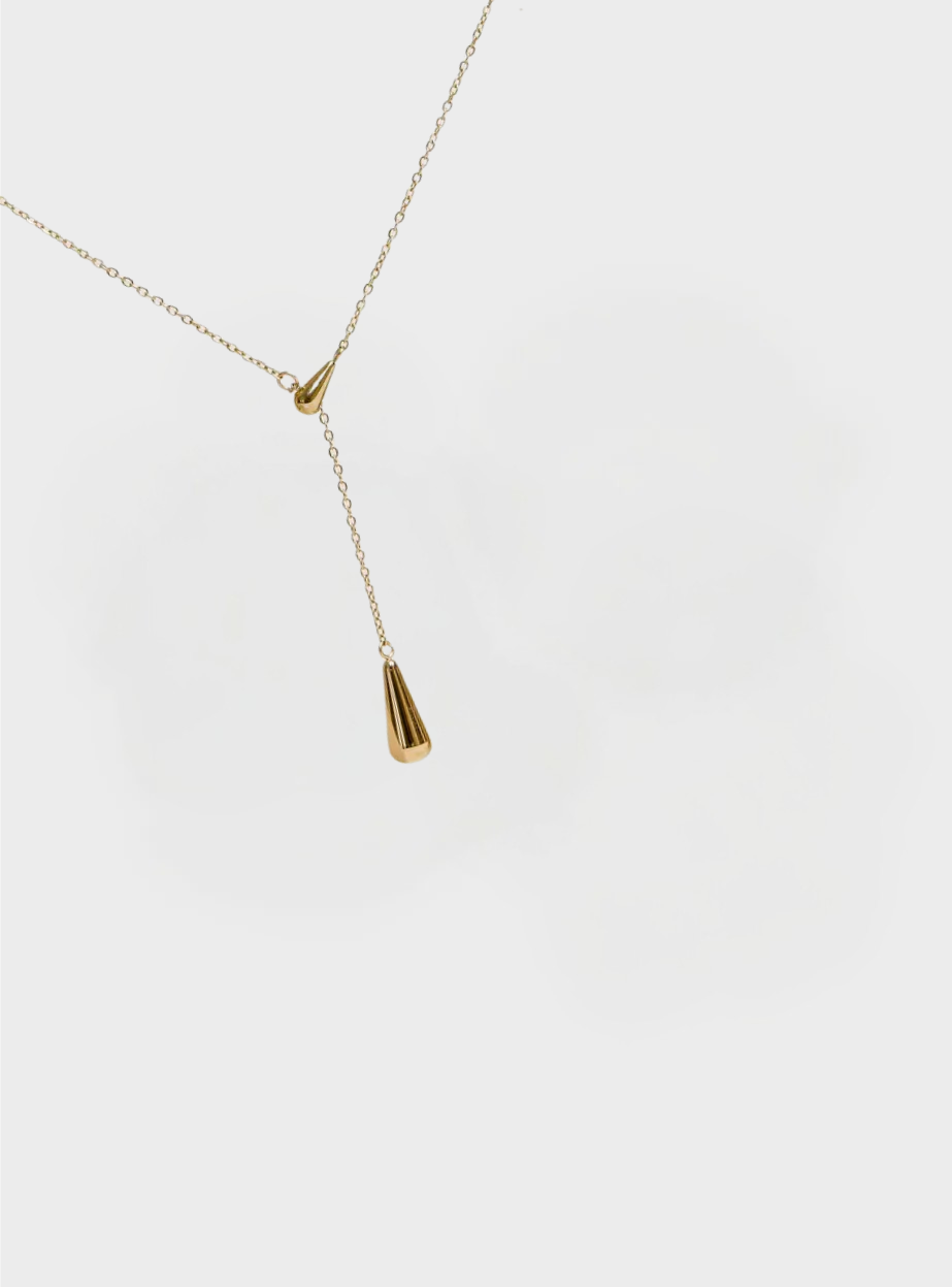 Cascade Teardrop Necklace - Gold