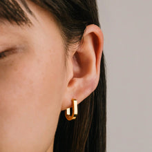 Waterproof Maya Paperclip Hoop Earrings - Gold