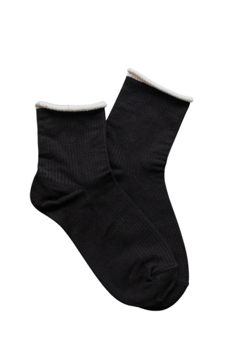 Roll Up Confetti Casual Socks - Black