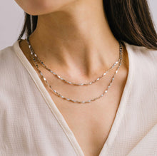 Waterproof Ray Layered Necklace - Silver
