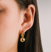 Waterproof Solstice Drop Hoop Earrings - Gold