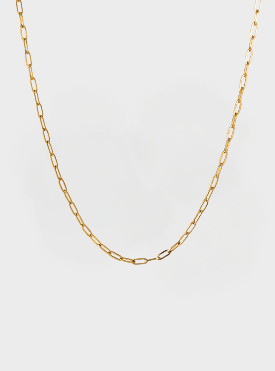 Waterproof Paperclip Chain Necklace - Gold