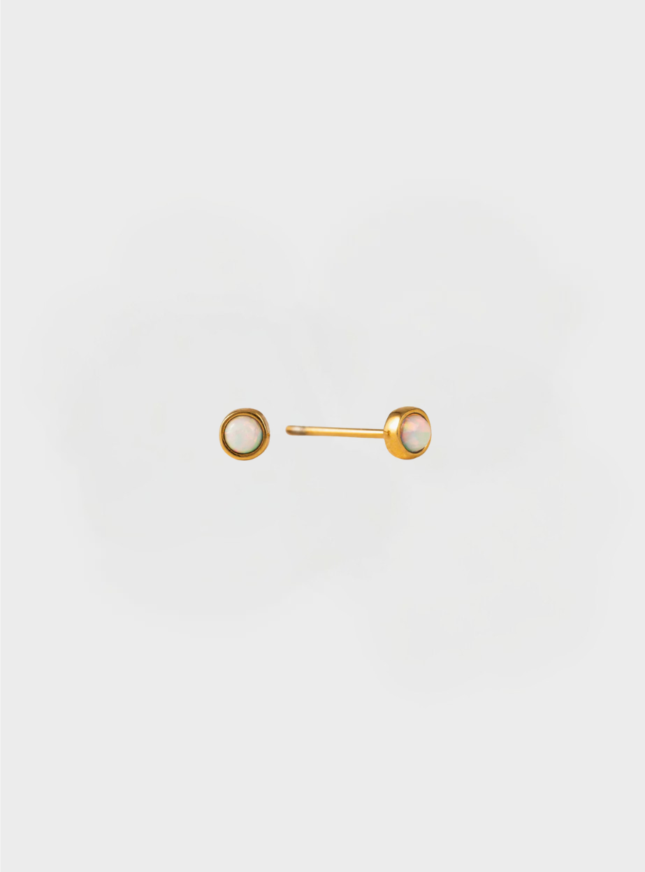 Opal Stud Earrings - Gold