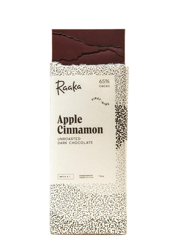 65% Apple Cinnamon Unroasted Dark Chocolate Bar