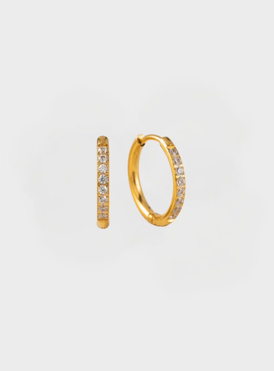 Waterproof Evie 15mm Hoop Earrings - Gold