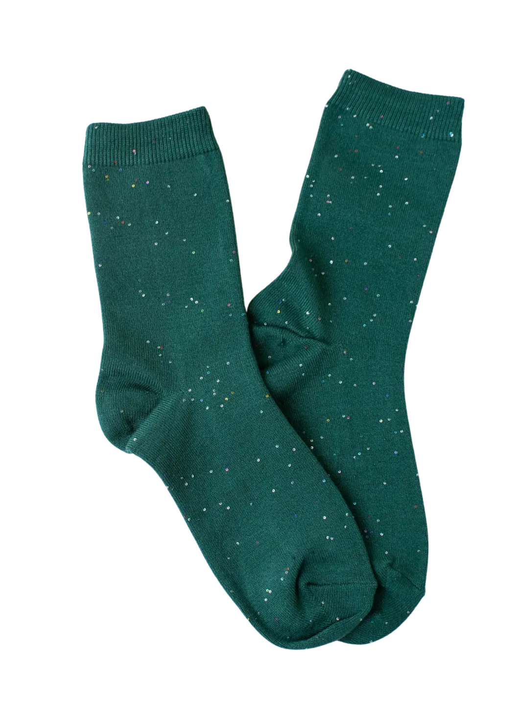 Mini Sequin Glitter Socks - Emerald
