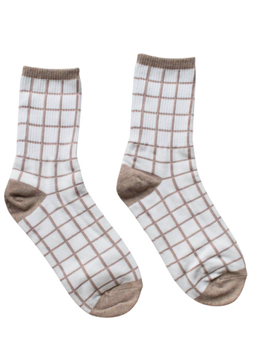Grid Socks - Mocha