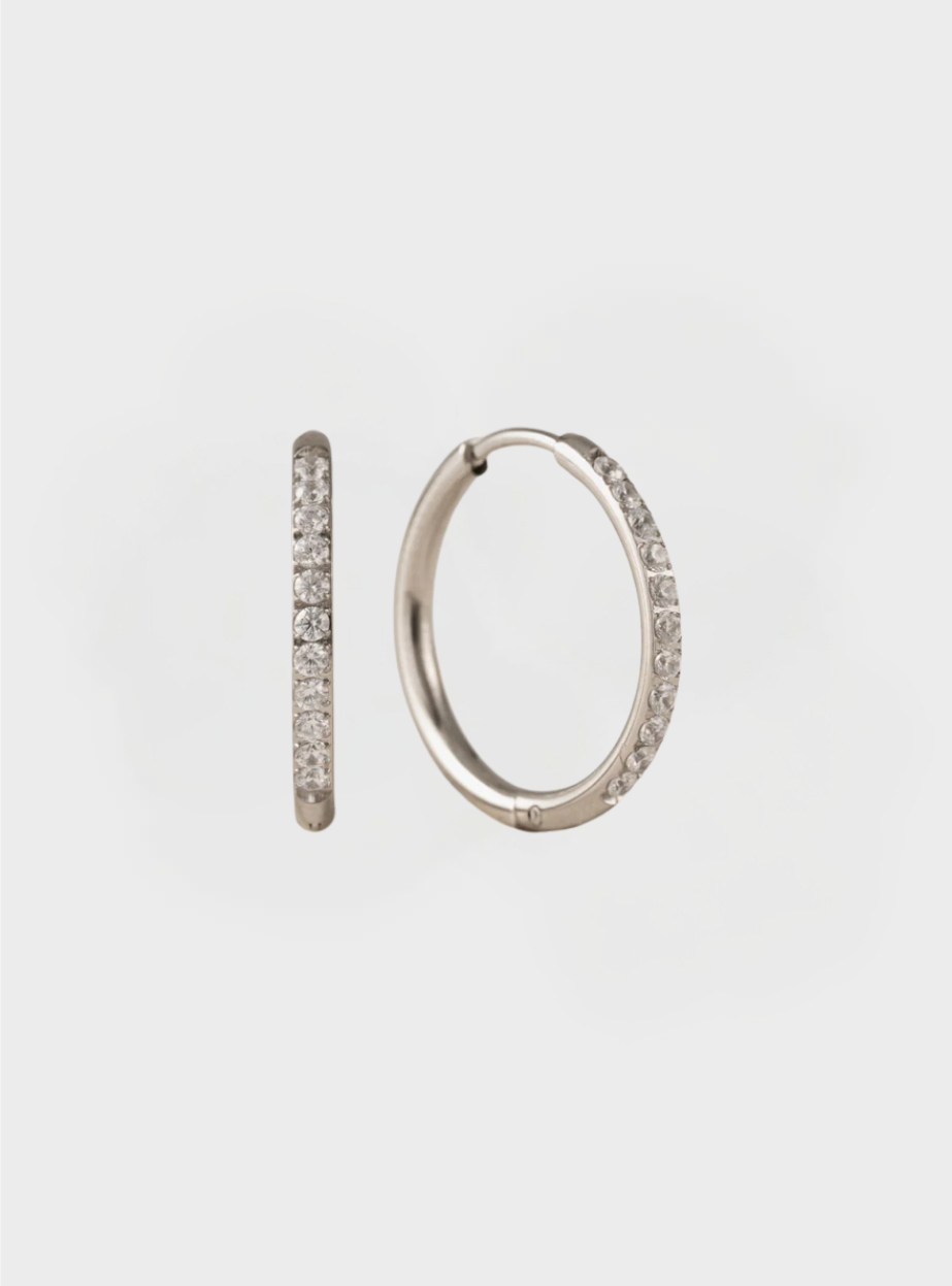 Waterproof Evie 20mm Hoop Earrings - Silver