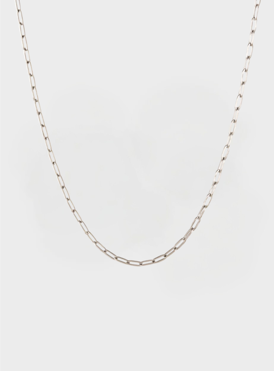 Waterproof Paperclip Chain Necklace - Silver