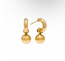 Waterproof Solstice Drop Hoop Earrings - Gold