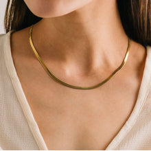 Waterproof Sasha Herringbone Necklace - Gold