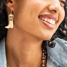 Lacey Boot Dangle Earring - Brass