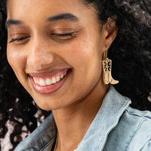 Lacey Boot Dangle Earring - Brass
