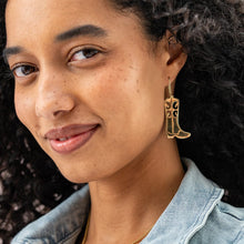 Lacey Boot Dangle Earring - Brass