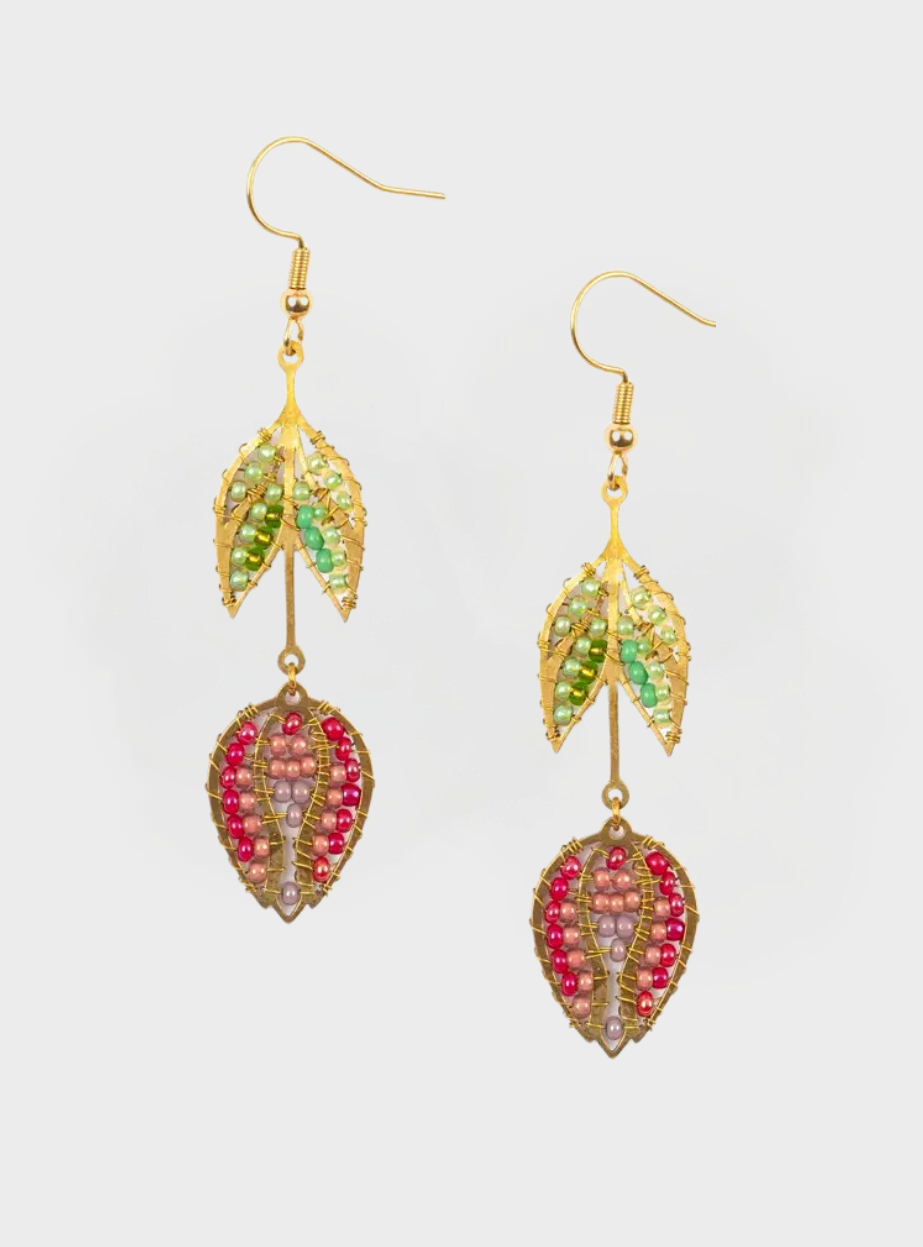 Tulip Earrings - Berry