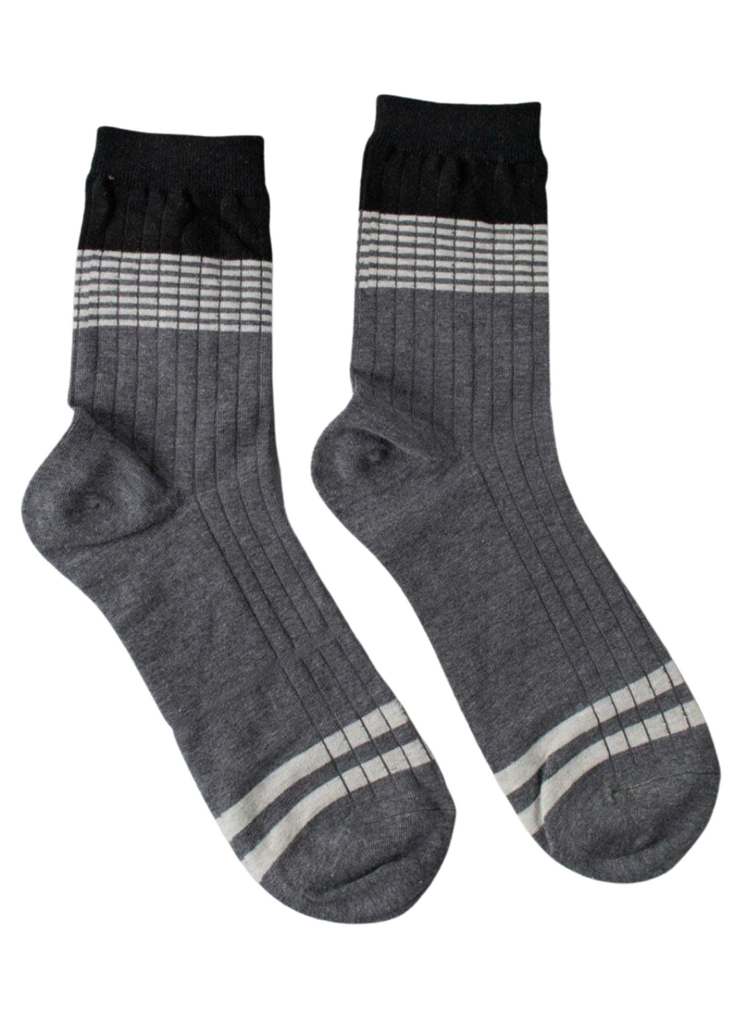 UNISEX Colour Block/Stripe - Black/Grey