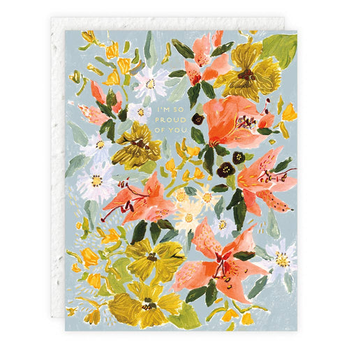 Bouquet in Blue Congratulations Card (Plantable Seed Paper Envelope)