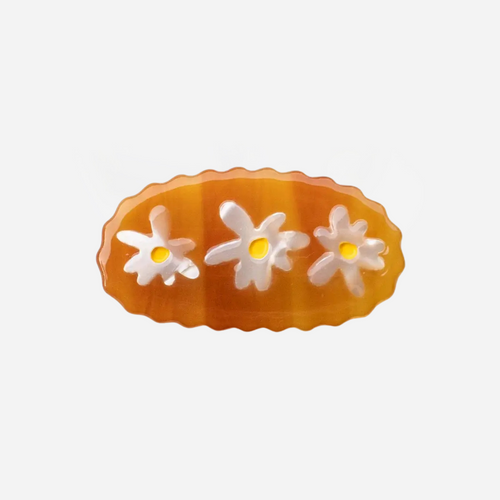 Eco-friendly Acetate Daisy Hair Clip - Caramel