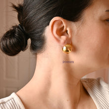 Dome Studs Earrings - Gold (16mm or 20mm)
