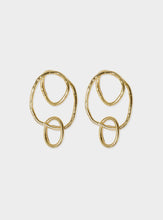 Louisa Organic Circles Drop Earrings - Brass