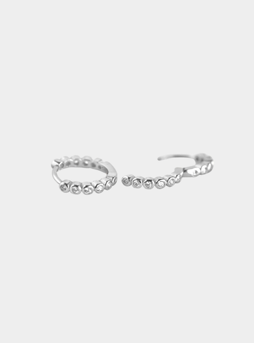 Tove Huggie Hoop Earrings - Silver