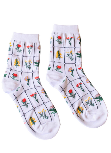 Botanical Socks - White