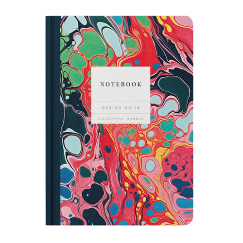 Design No.18 Colourful Marble A5 Hardback Notebook