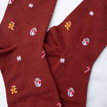 Holiday Treats Socks - Burgundy