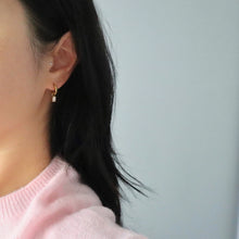 Mini Baguette Drop Huggie Earrings - Gold