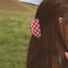 Checked Claw Clip - Blue + Red