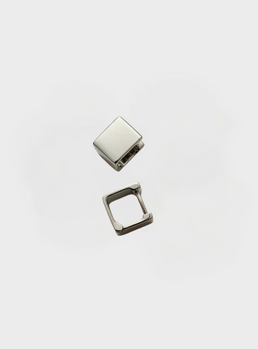 Lexie Square Huggies - Silver