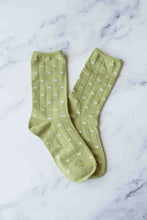 Mini Heart Crew Socks - Sage