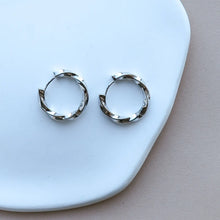 Tegan Twisted Hoops - Silver