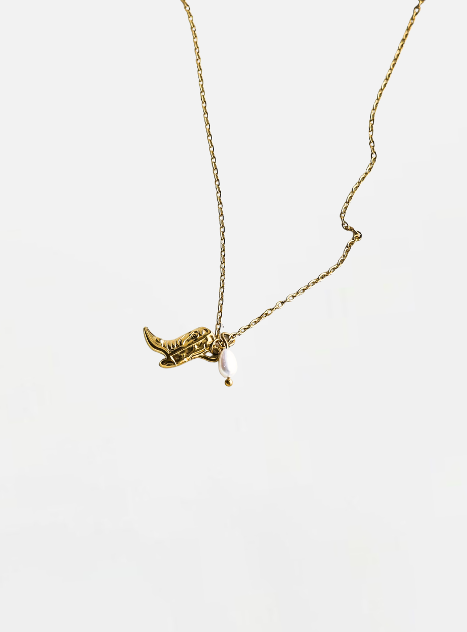 Cowboy Pearl Necklace - Gold