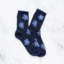 Hildi Floral Socks - Navy