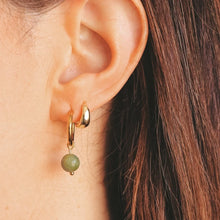Roco Hoop Earrings - Green - Gold or Silver