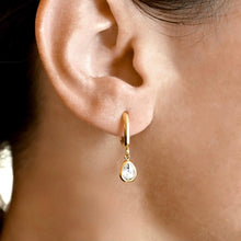 Mylo Teardrop Hoop Huggie Earrings - Gold