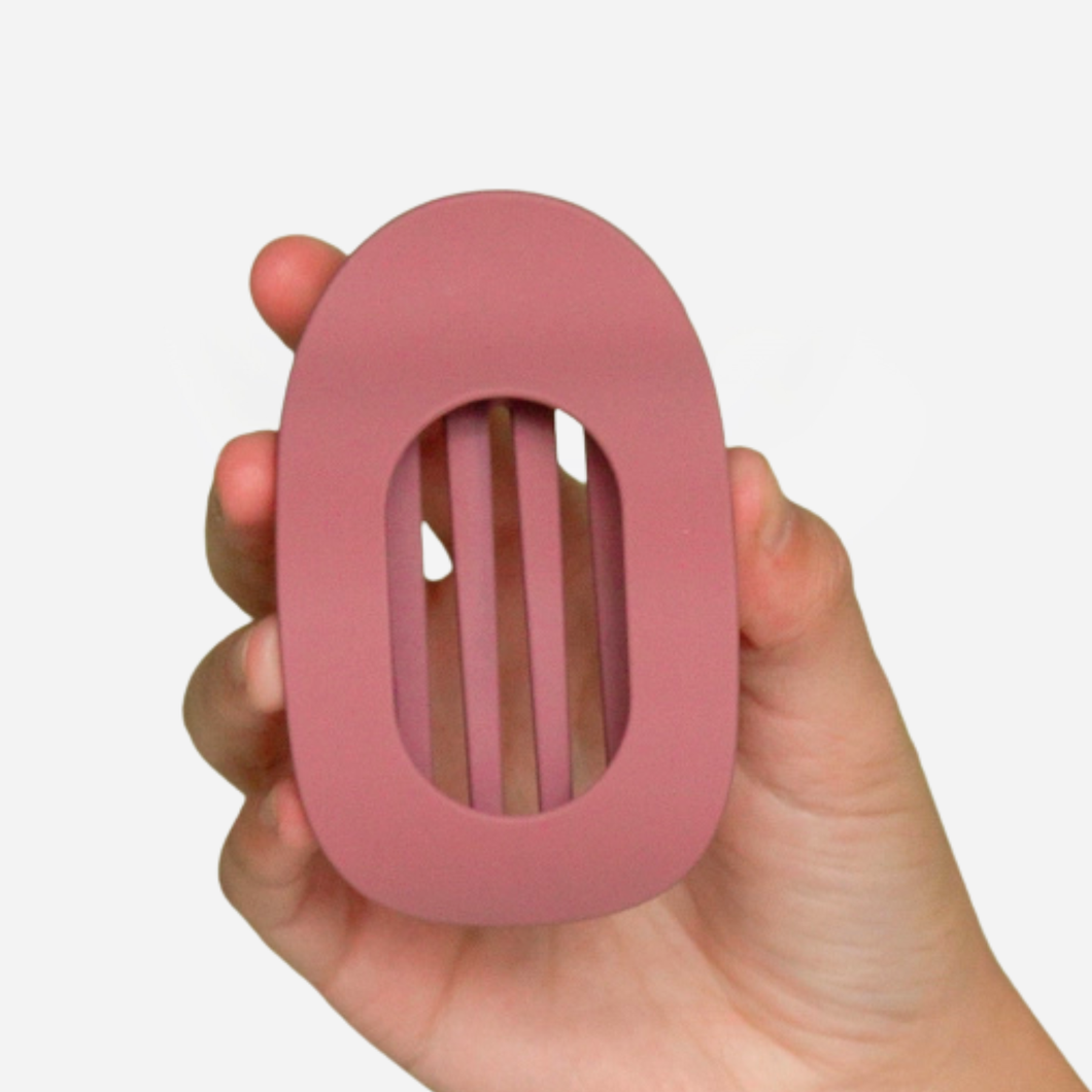 Circle Flat Claw Clip - Matte Mauve