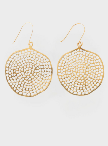 Gretchen Large Circle with Holes Earrings Brass