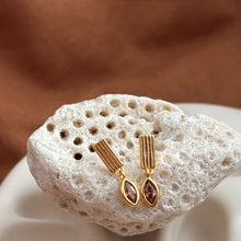 Jolie Drop Earrings - Gold/Brown Stone