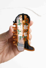Eco-friendy Boot Hair Claw - Floral Brown