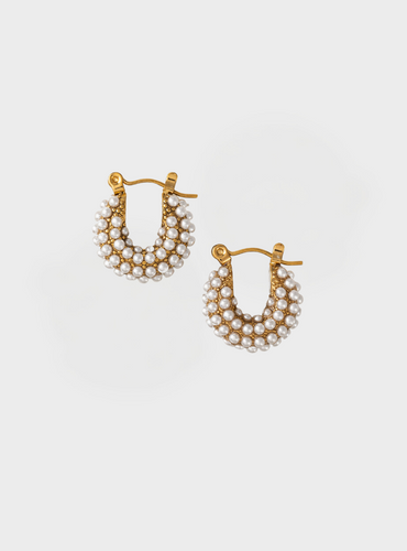 Perla Hoop Earrings - Gold