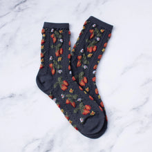 Vintage Strawberry Field Socks - Charcoal