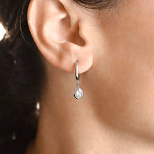 Mylo Teardrop Hoop Huggie Earrings - Silver