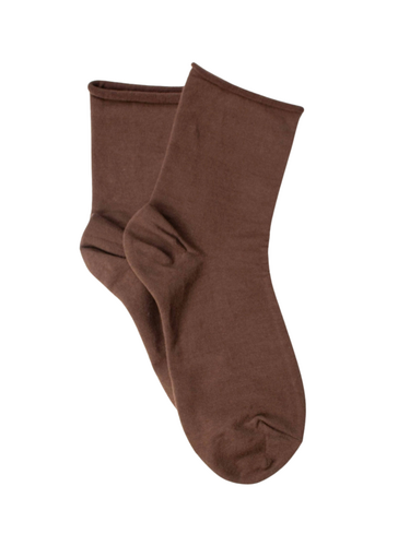Mid Crew Cotton Socks - Brown