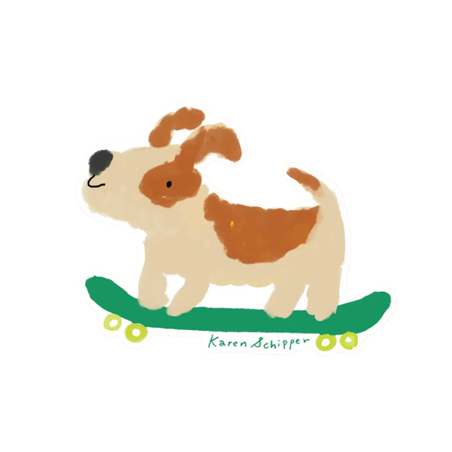 Skateboard Dog Vinyl Sticker