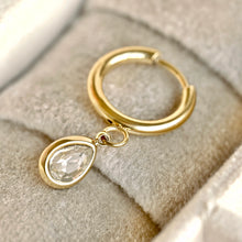 Mylo Teardrop Hoop Huggie Earrings - Gold